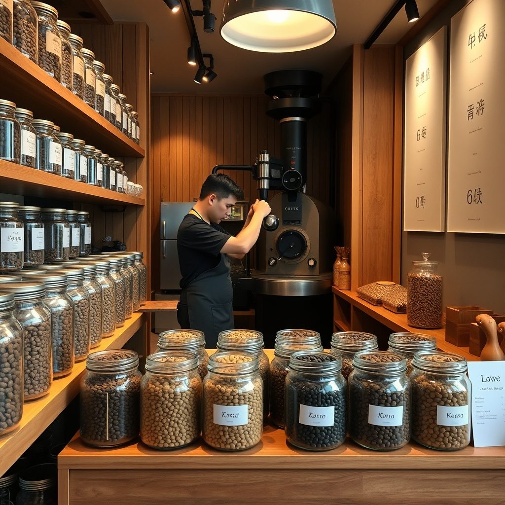 新鮮なコーヒー豆の画像